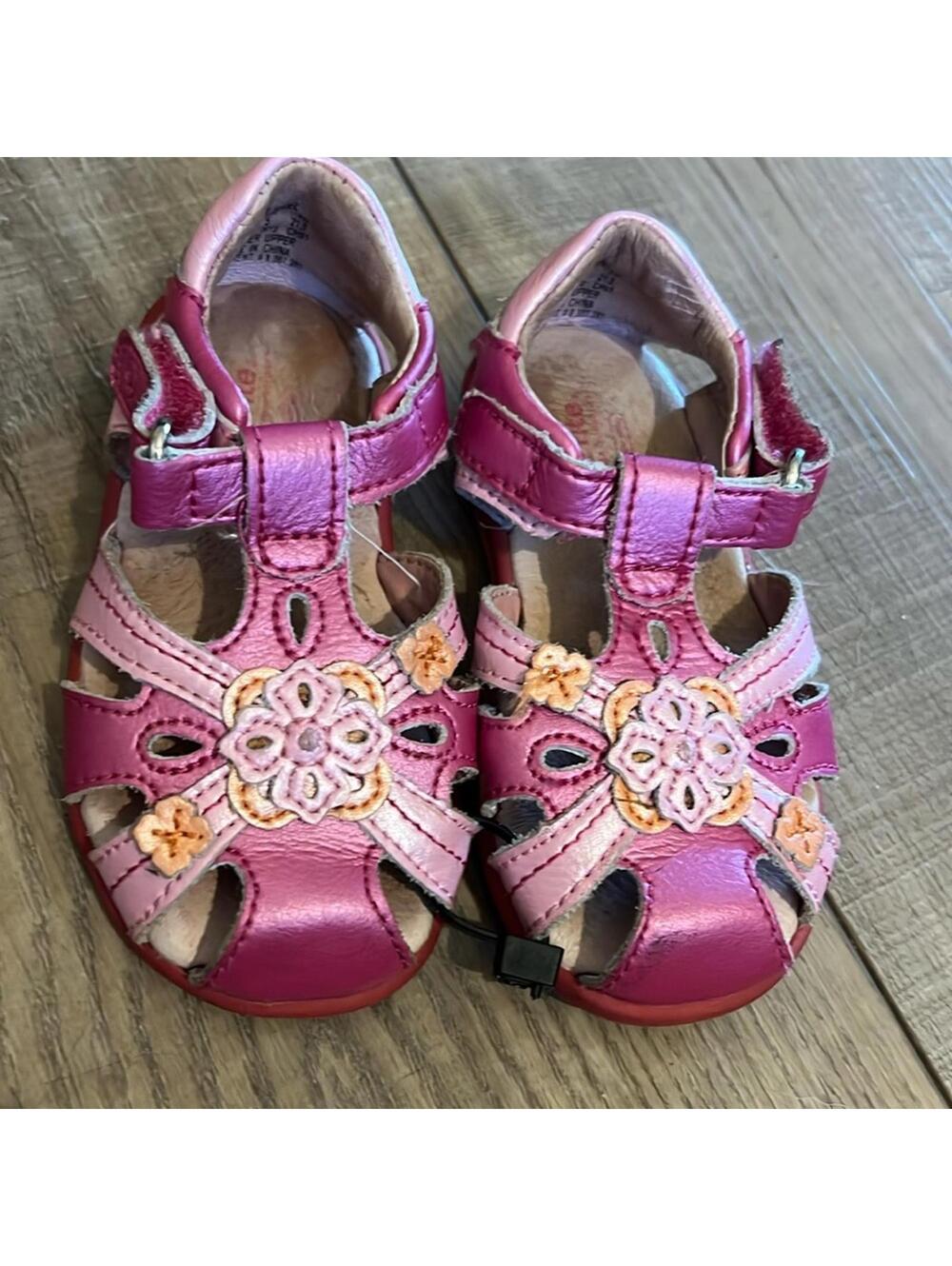 Stride Rite Pink Floral Fisherman Sandals